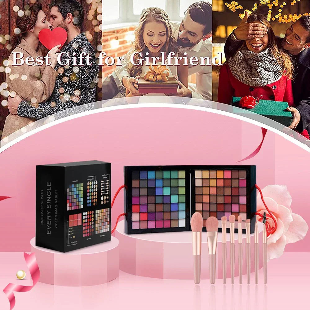 Cosprof 177 Colors Cosmetic Make up Palette Set, Combination with Eyeshadow Facial Blusher Eyebrow Powder Face Concealer Powder Eyeliner Pencil Mirror, All-in-One Makeup Gift Set