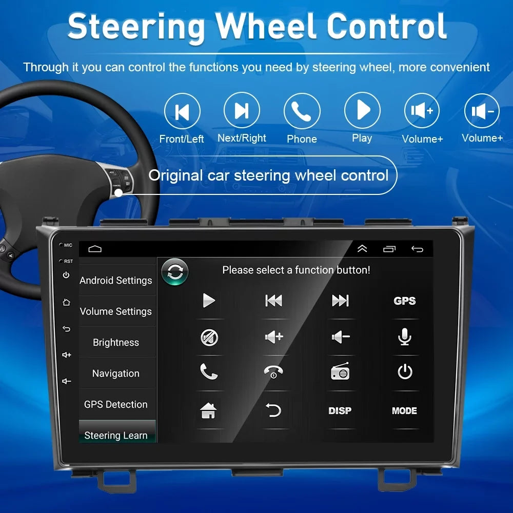 For Honda  2007-2011 9'' Touchscreen Car Stereo Radio Player Wireless Carplay Android Auto Mirror Link  1080P Android 12 Bluetooth     Hifi,  Backup Camera