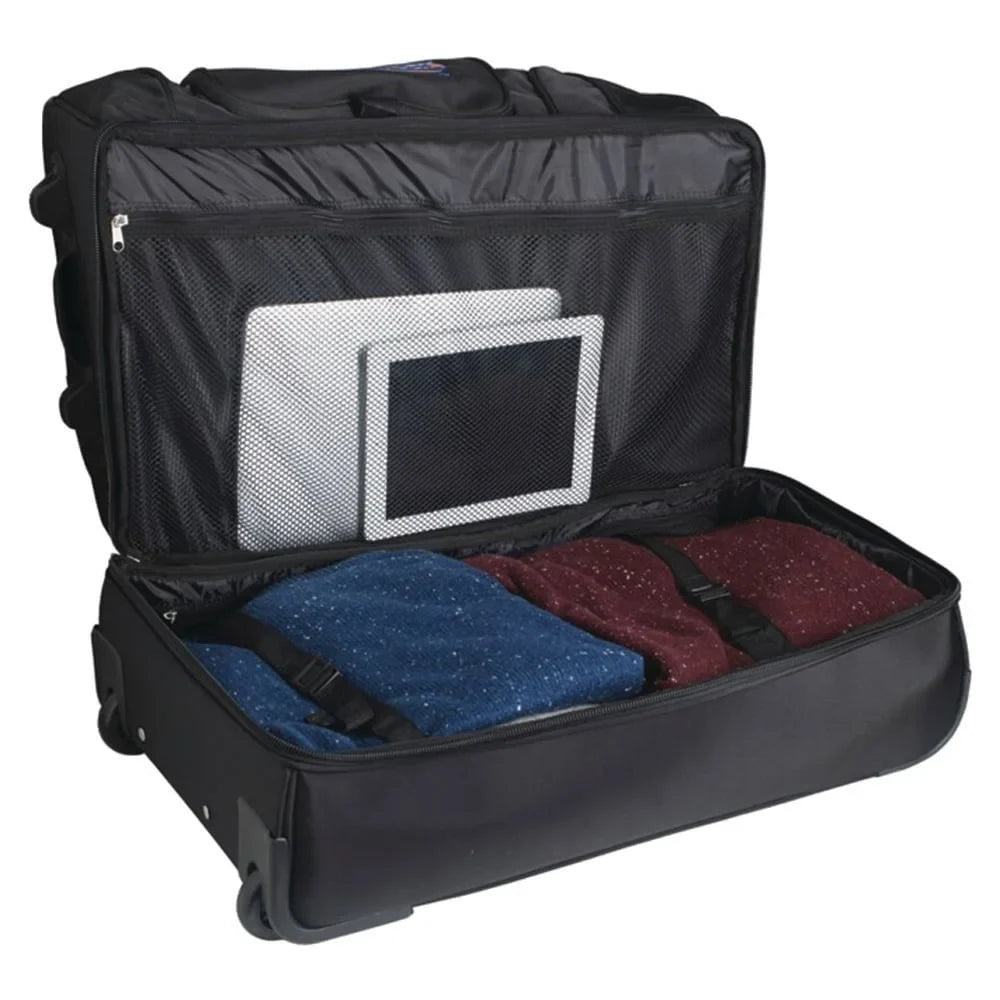 Philadelphia Eagles Black 27'' 2-Wheel Drop Bottom Rolling Duffel Bag