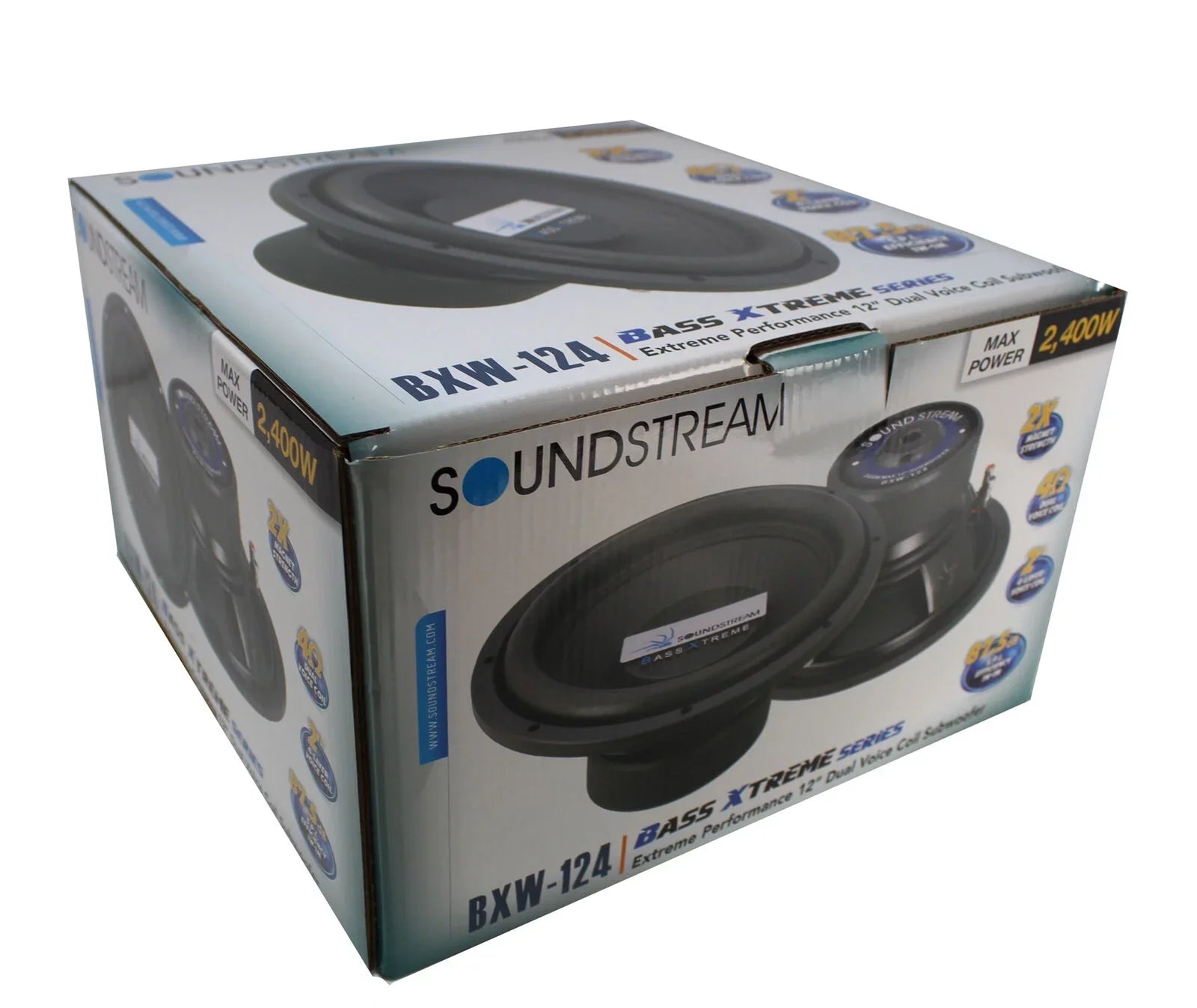 SoundStream -124 2400 Watt 12” Dual 4 Car Subwoofer Speaker, Black
