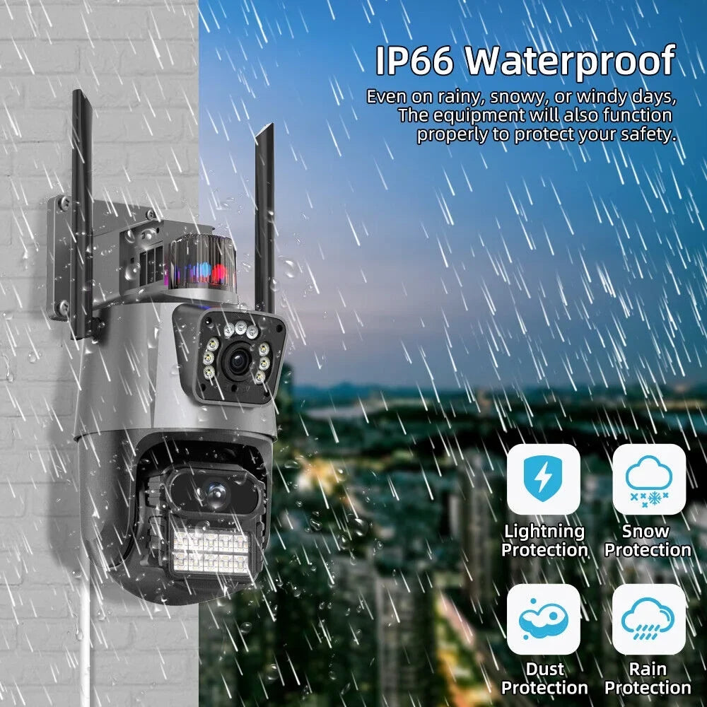 Outdoor Waterproof Camera Real-time Two-Way Audio Enhanced Dual Antenna  Card Slot 1080P