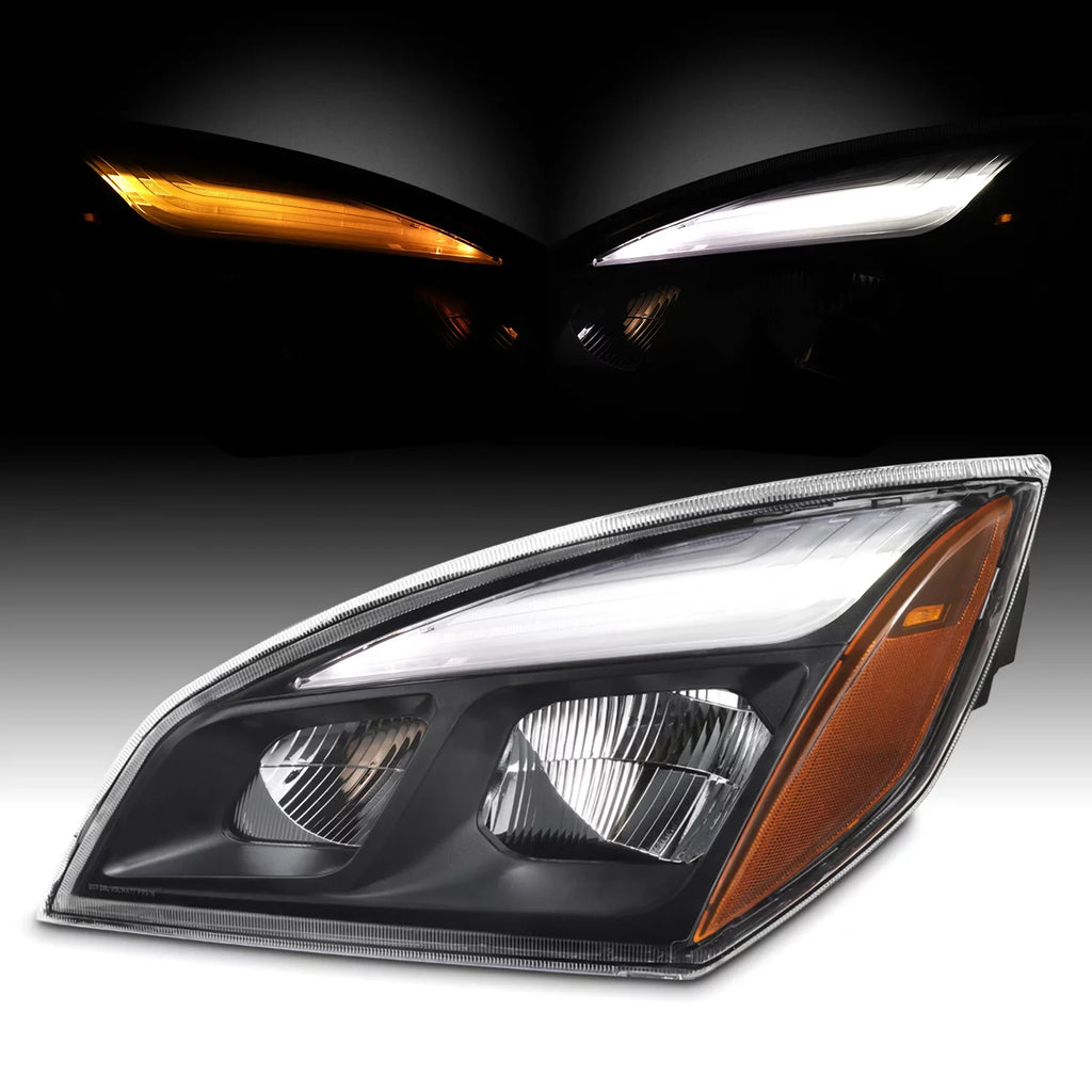 '- Fits 2018-2023 Freightliner Cascadia 113 116 125 126  Full- Black Housing Headlights - Driver Side Replacement