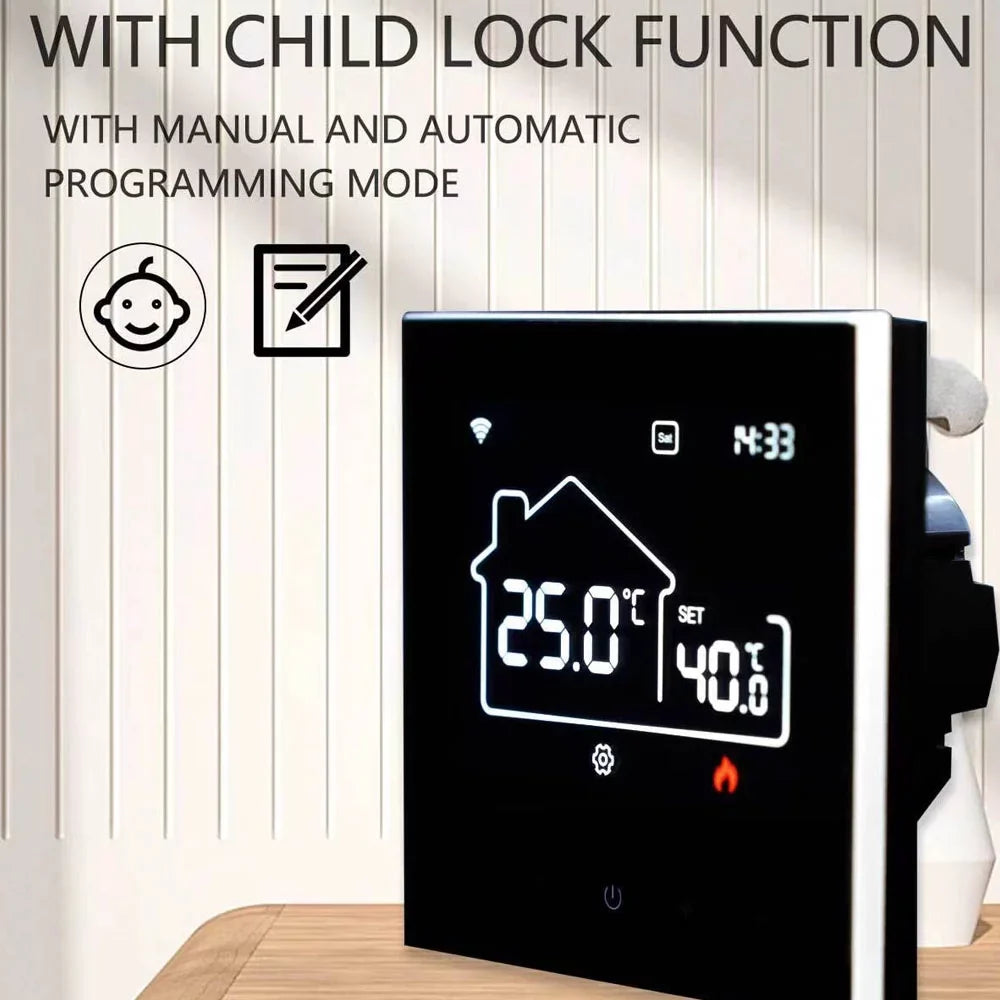 Docooler WiFi Indoor Thermostat for Central Air Conditioning Floor Heating Digital Display Mobile App Control