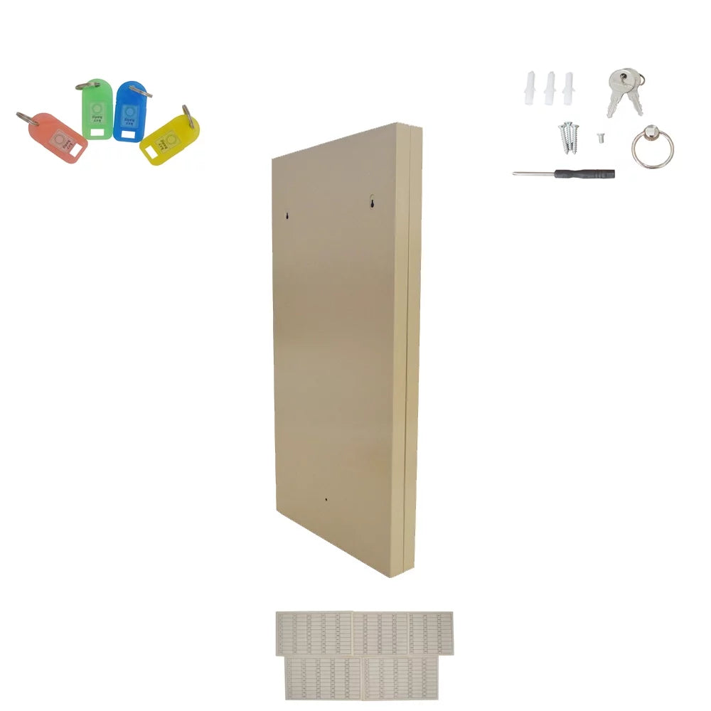 Key Cabinet 100 Hooks Lock Box Wall Mount Key Organizer Beige