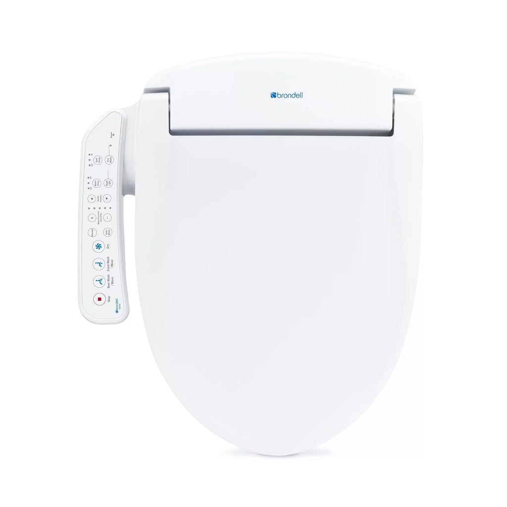 Brondell Swash  Bidet Seat with Sidearm, Dryer and Stainless Steel Nozzle, Round White
