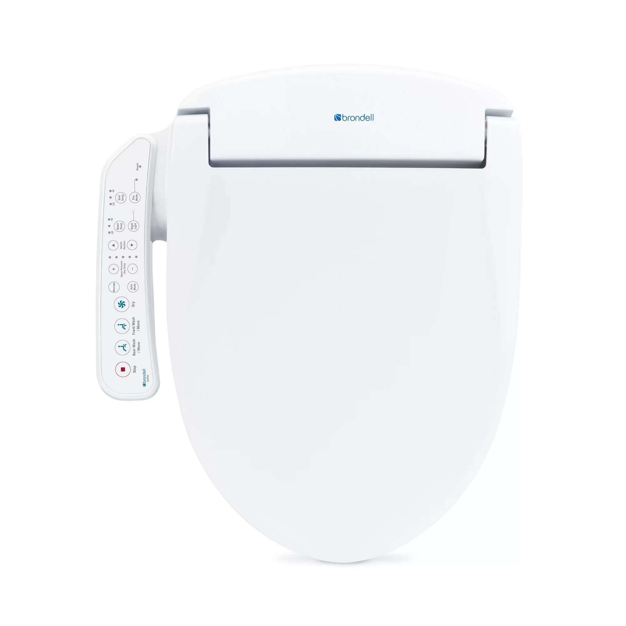 Brondell Swash  Bidet Seat with Sidearm, Dryer and Stainless Steel Nozzle, Round White