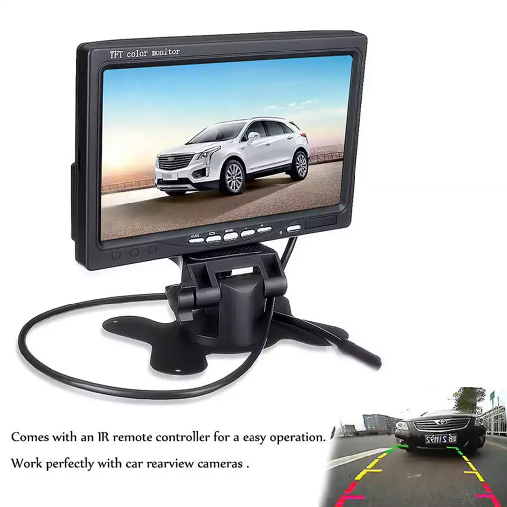 moobody 7 Inch  Monitor Display Screen  Car Screen Monitor  1024x600 Display  Input Built-in Speaker For Trucks Bus  Trailer Reverse Rear View Backup Camera