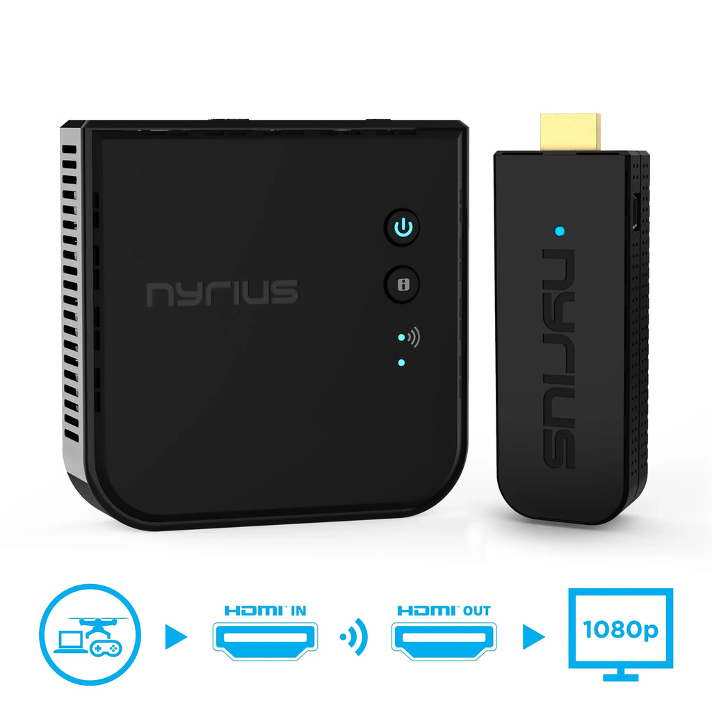 Nyrius Aries Pro Wireless  Transmitter and Receiver to Stream  1080p 3D Video from Laptop, , Cable, Netflix, YouTube, , Drones, Pro Camera, to /Projector/Monitor - 5 Pack