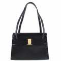 Pre-Owned Salvatore Ferragamo Vara -21 7675 Calf Black Women's Shoulder Bag (Fair)