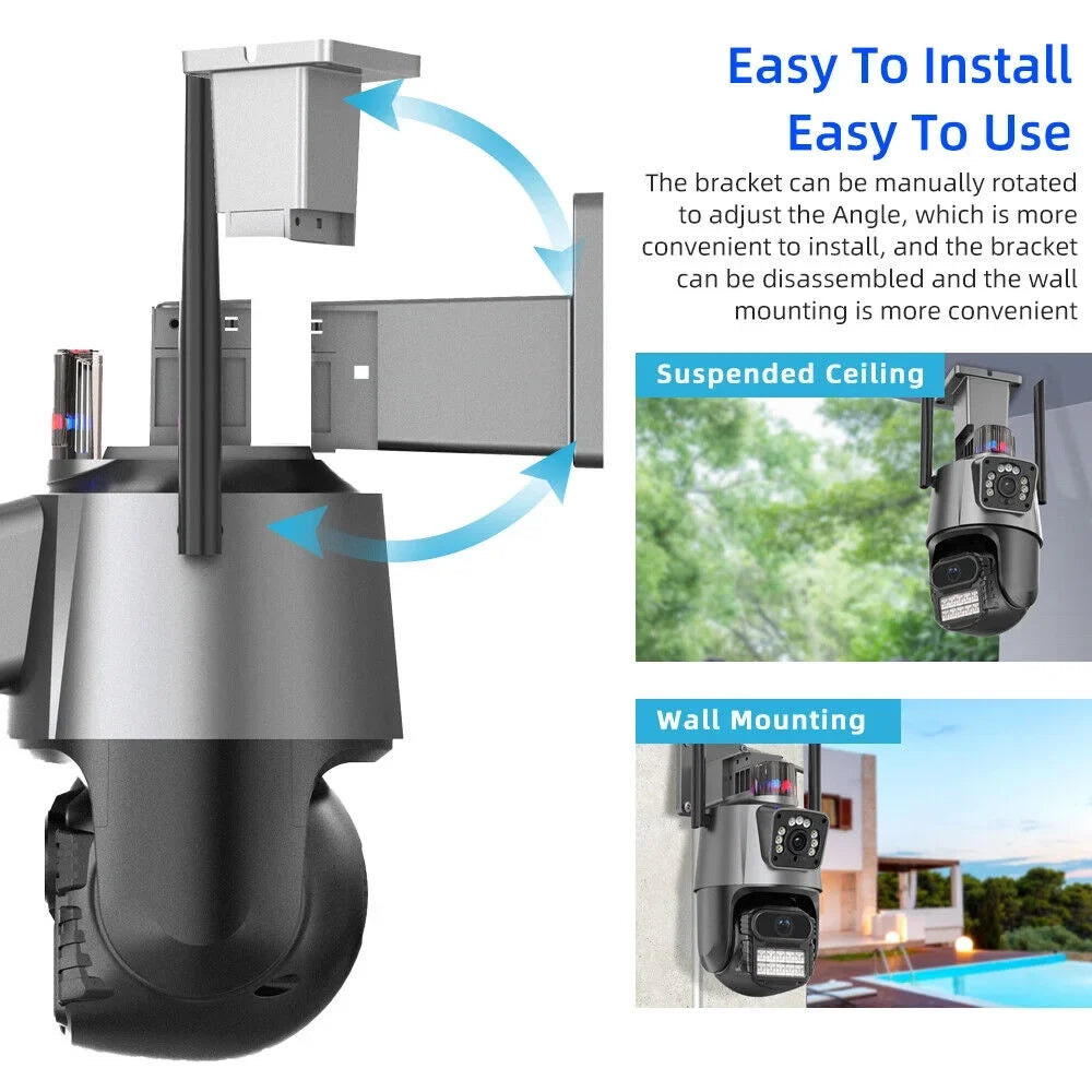 Outdoor Waterproof Camera Real-time Two-Way Audio Enhanced Dual Antenna  Card Slot 1080P