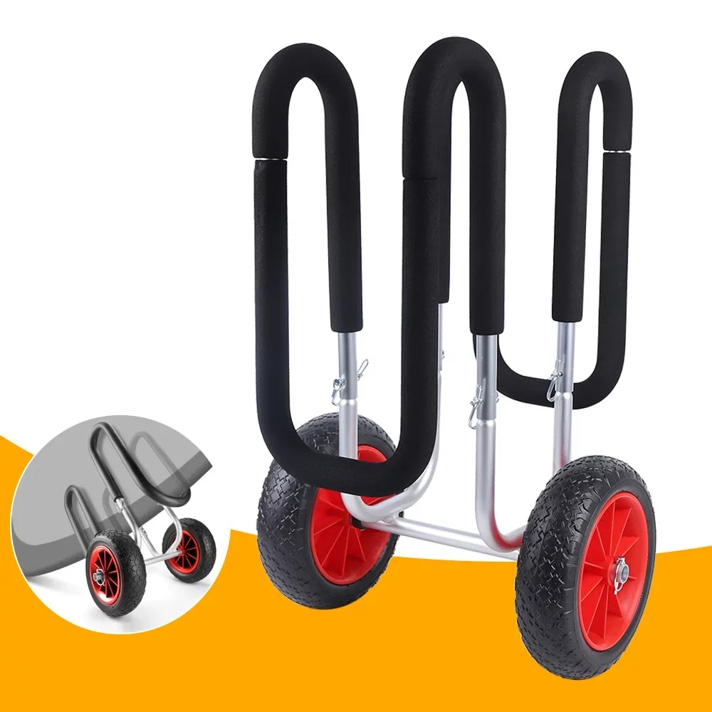 Portable Surfboard Beach Carrier Cart, Double  Airless Cart Beach Trailer, Aviation Aluminum Solid  Wheel Stand-Up Paddle Board Veneer Cart