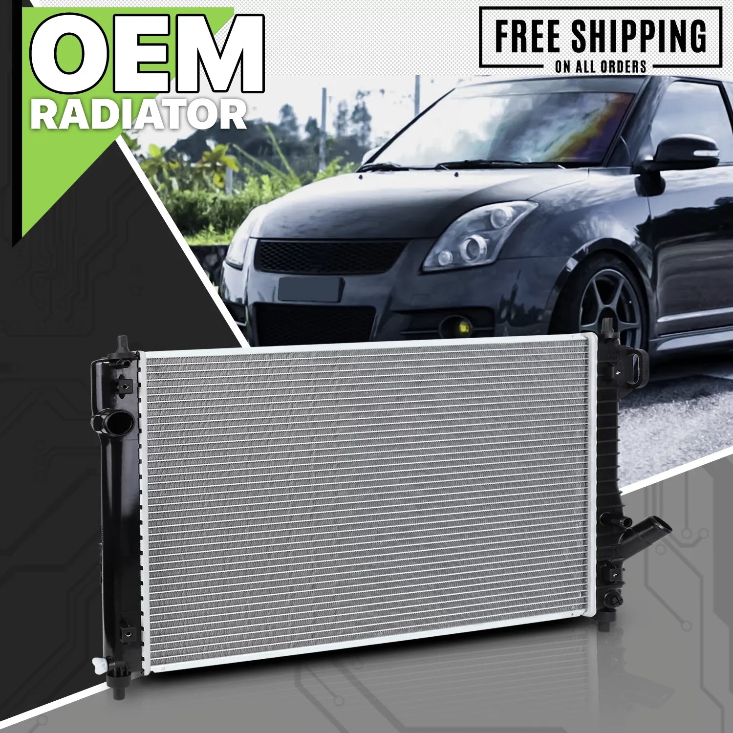 Magshion 13097 Aluminum Radiator  Replacement fit 2009-2011 Chevrolet Aveo&Aveo5/2009-2010 Pontiac /2009 Suzuki Swift+