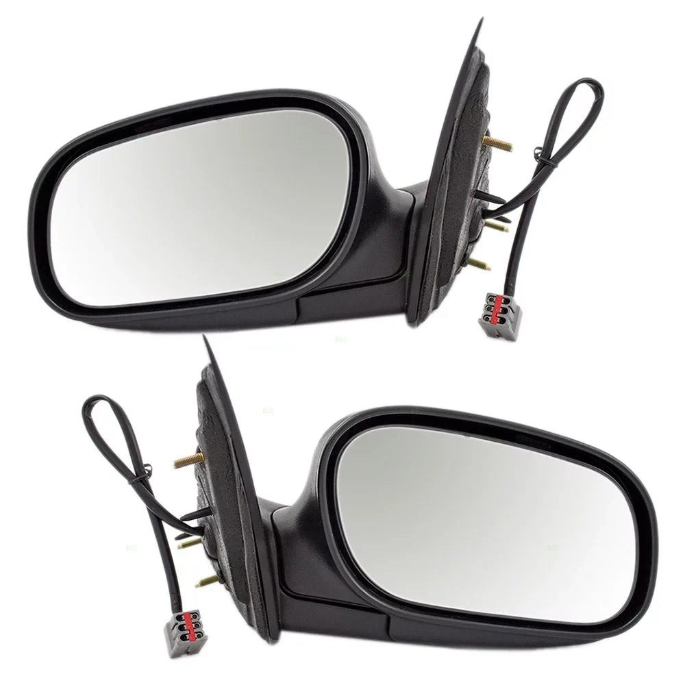 Brock Replacement Driver and Passenger Performance Upgrade Power Side View Mirrors with Chrome Compatible with 98-08 Crown Victoria Grand Marquis 6W7Z17683AA 6W7Z17682AA