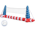 Inflatable Pool Flag Floats Set Volleyball Net & Basketball Hoops