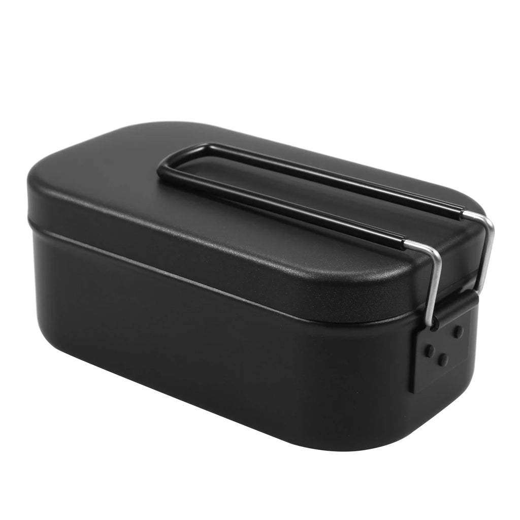 4pcs Cookware Mess Kit 800ml Camping Lunch Box with Steaming Rack Cutting Board for Backpacking Hiking Fishing Mountaineering