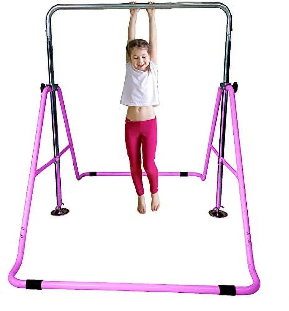 JungleKids Expandable Gymnastics Bars Junior Training Kip Bar Adjustable Height Horizontal Bars Children Folding Training Monkey Bars Child Gym Climbing Tower Playground Balance Bar for Kids Gymnasts