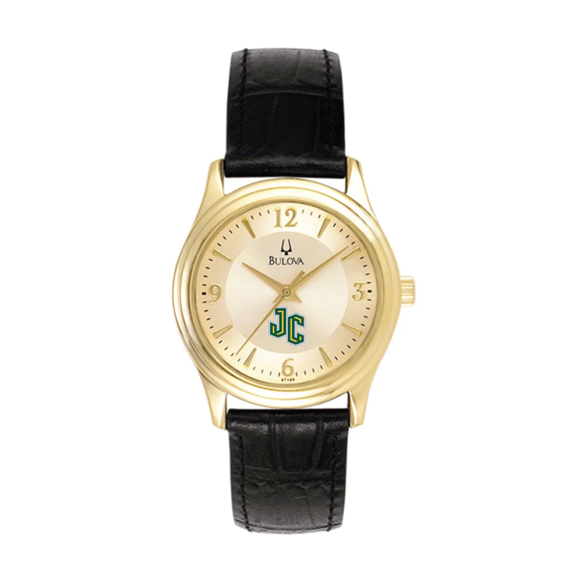 Women's Bulova  Gold/Black New Jersey City Gothic Knights Stainless Steel Watch with Leather Band