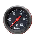 2" Mechanical Oil Pressure Gauge 0-100  Black / Black Bezel New Sunpro