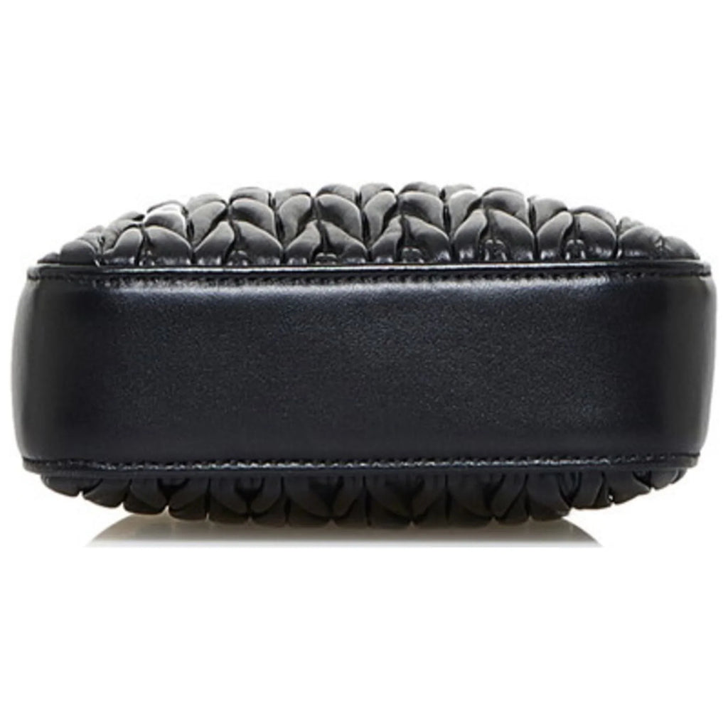 Pre-Owned Miu Miu Miu Materasse Nappa Crystal Shoulder Bag 5BA220 Black Silver Leather Ladies  (Good)