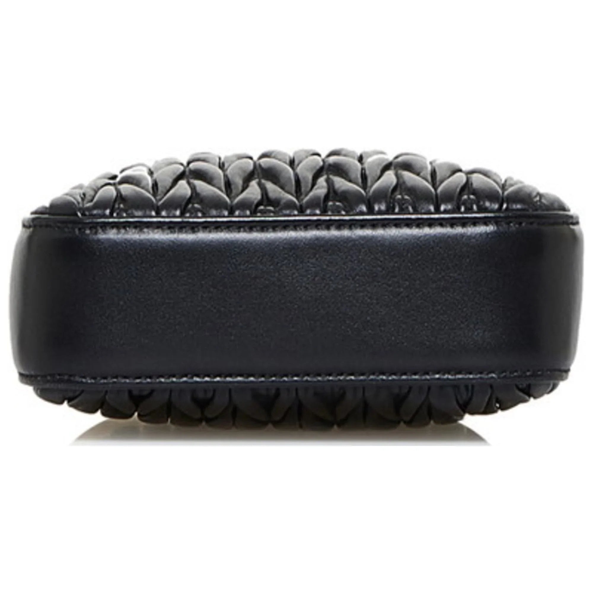 Pre-Owned Miu Miu Miu Materasse Nappa Crystal Shoulder Bag 5BA220 Black Silver Leather Ladies  (Good)