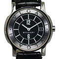 Pre-Owned  Solotempo Leather (non-original) Watch  Quartz Black Dial Stainless Steel Women's (Good)