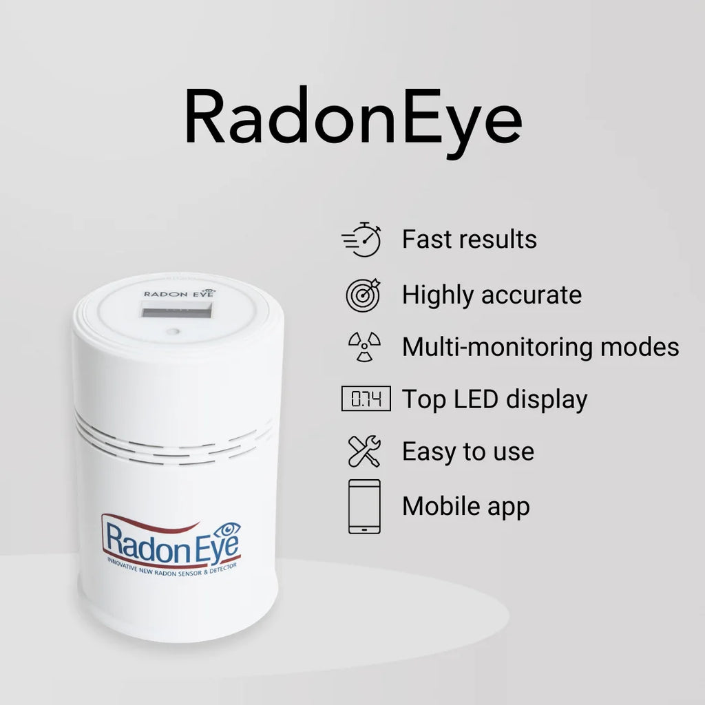 Ecosense  RadonEye, Home Radon Detector, Fast & Reliable Real-Time Radon Monitor ,  Display, Easy Setup with App, Bluetooth,