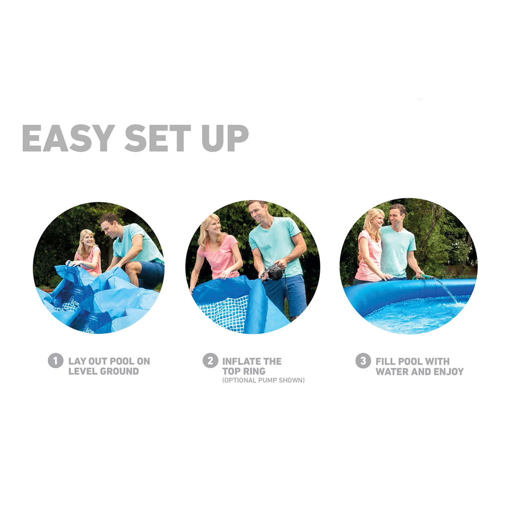 Intex 28117EH 10' x 24" Easy Set Inflatable Above Ground Swimming Pool with Filter