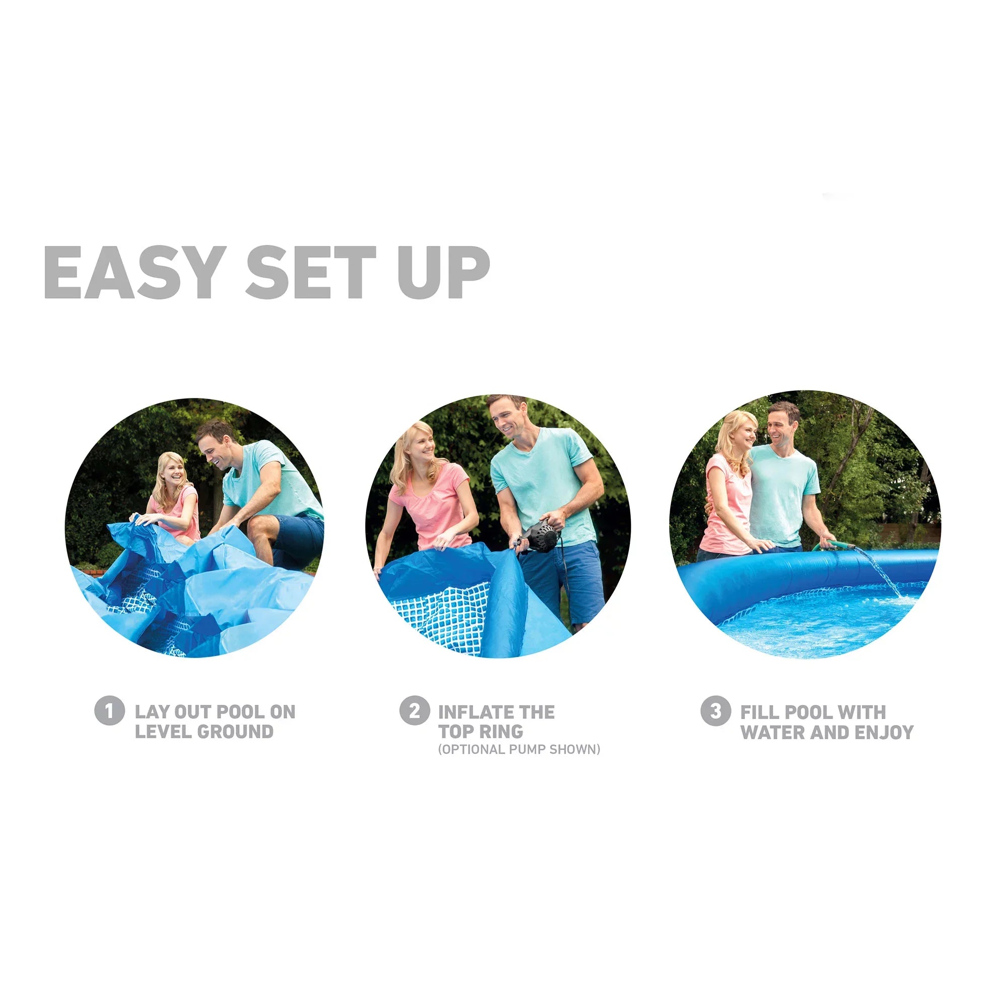 Intex 28117EH 10' x 24" Easy Set Inflatable Above Ground Swimming Pool with Filter