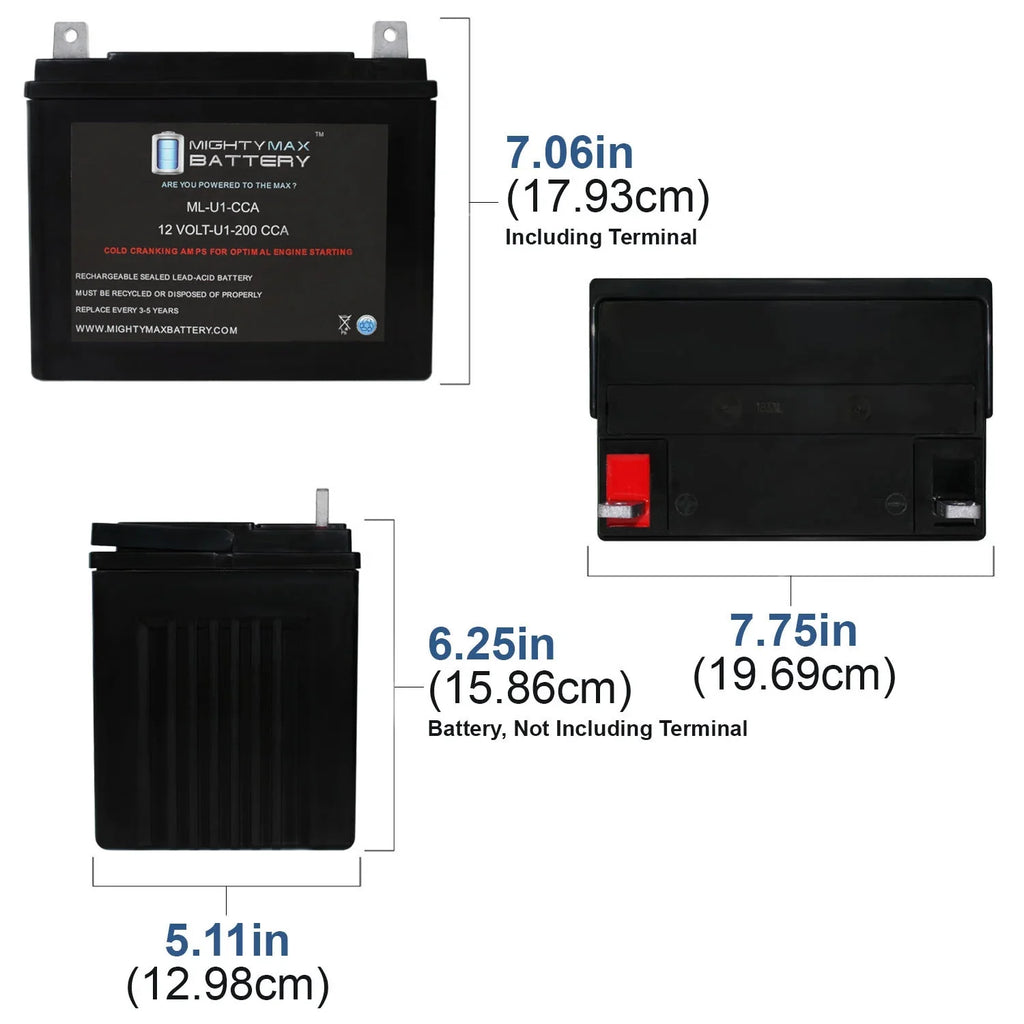 '- 12V 200CCA Battery for Bobcat Textron -331 0Turn Lawn Mower