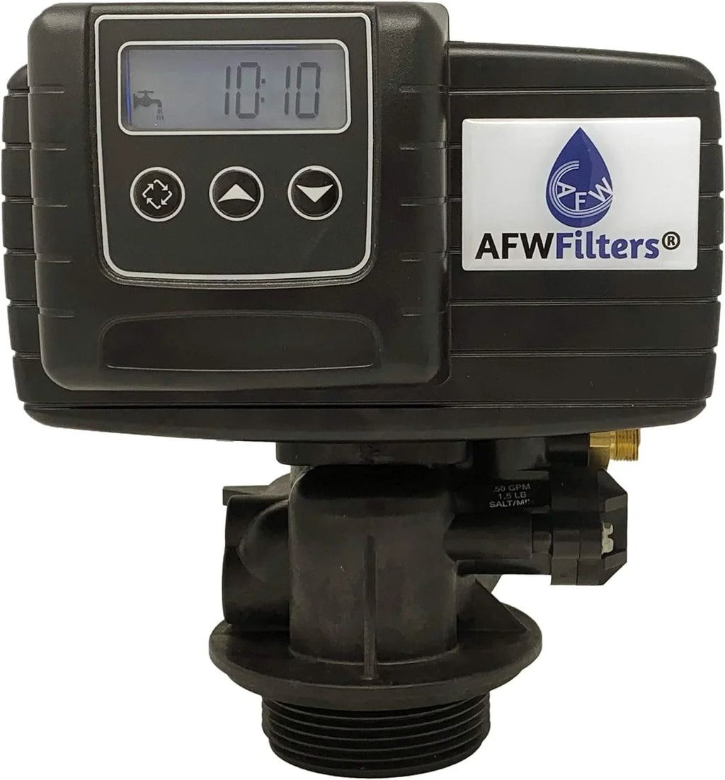 AFWFilters 2 cubic Foot 64k Whole Home Iron Pro Water Softener with Fine Mesh Resin,1" Stainless Steel  Connection, and Black Tanks