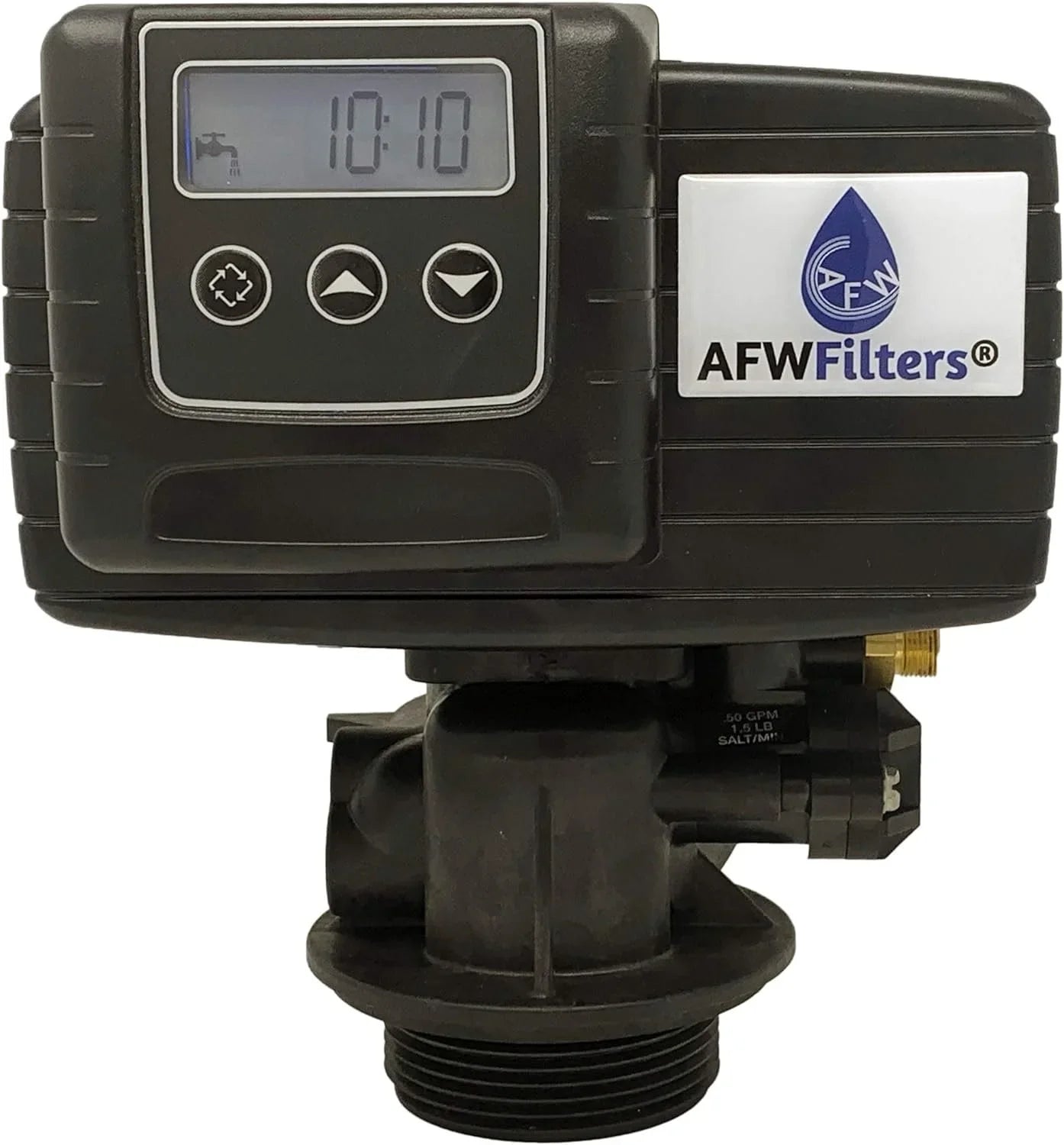 AFWFilters 2 cubic Foot 64k Whole Home Iron Pro Water Softener with Fine Mesh Resin,1" Stainless Steel  Connection, and Black Tanks