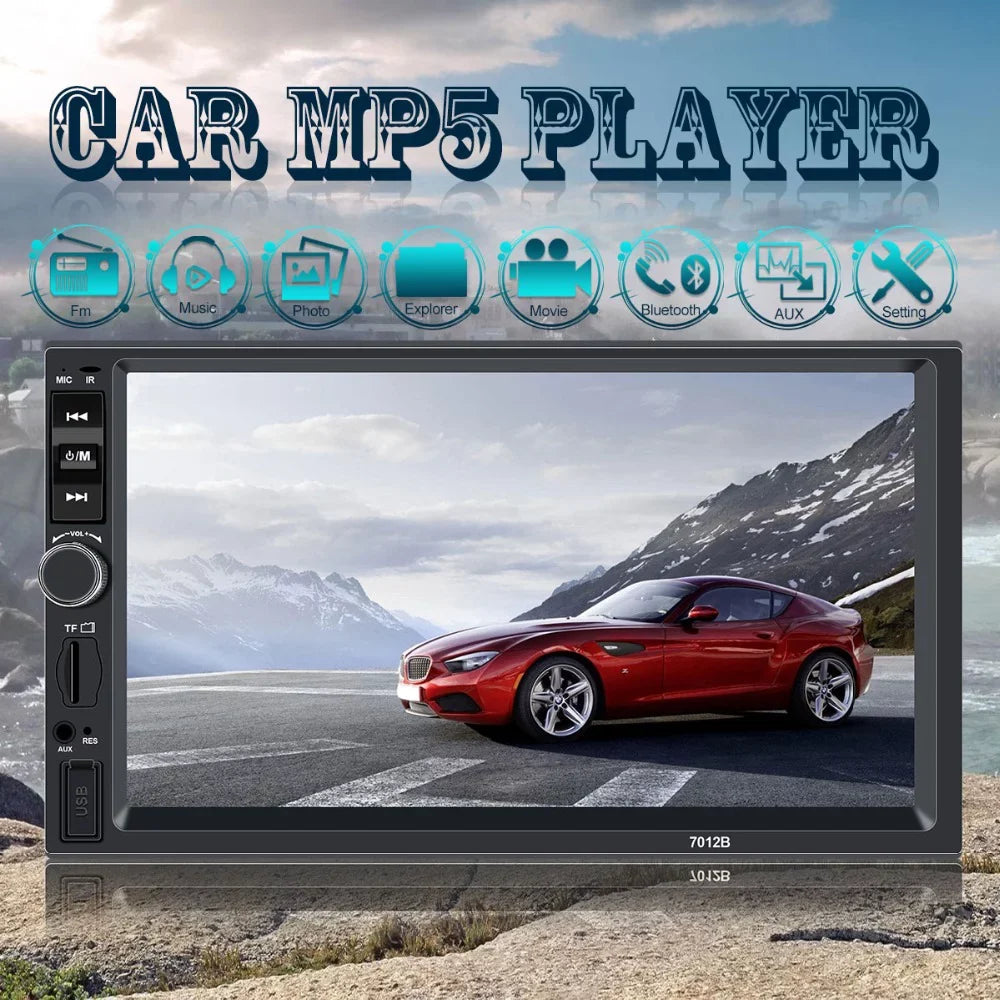 Polarlander Car Stereo Car Audio Double Din 7-inch  Touch Screen Car radio Player with Multimedia     /4/3 mirror link function Bluetooth with 4LED backup camera