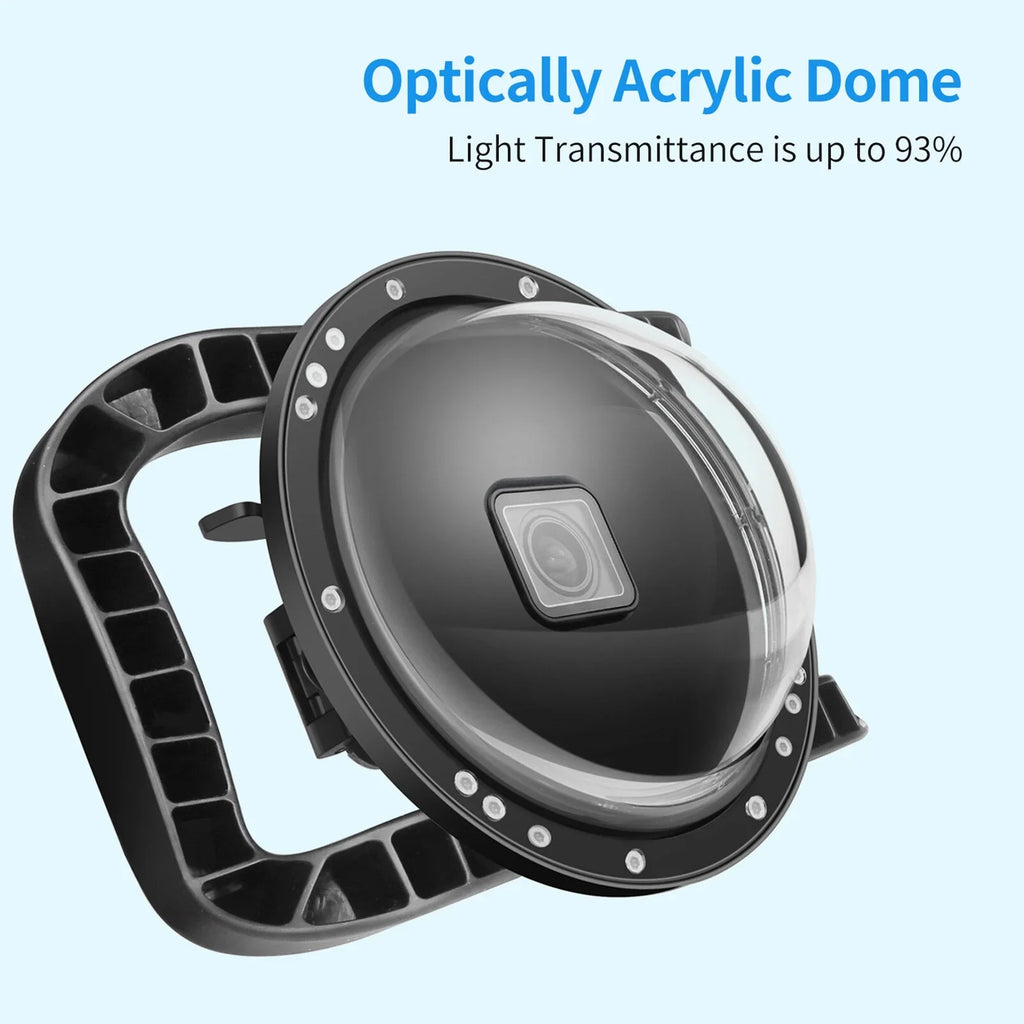 Dome Port,10 Case Camera Port Waterproof Case Dual Handle Port Camera Dual Handle Case 45m Port 9 Camera 45m Waterproof 180°  Mashem Camera ive Case