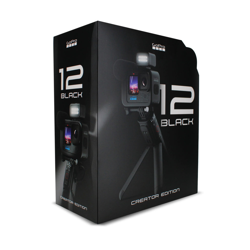 GoPro  12 Creator Edition - With Volta (Battery Grip, Tripod, Remote), Media Mod, Light Mod, Enduro Battery - Waterproof Action Camera + 64GB Extreme Pro Card and Extra Battery