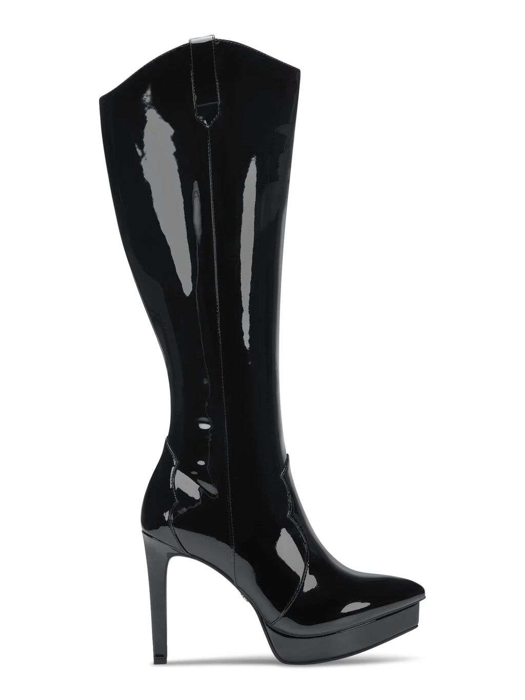 Womens Black 3/4" Platform Comfort Trixi Pointy Toe Stiletto Zip-Up Dress Boots 5