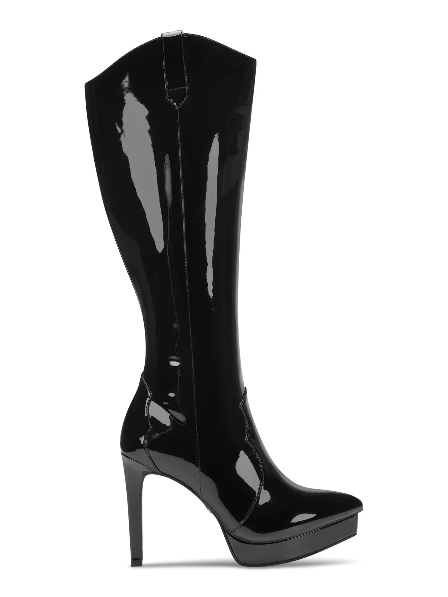 Womens Black 3/4" Platform Comfort Trixi Pointy Toe Stiletto Zip-Up Dress Boots 5