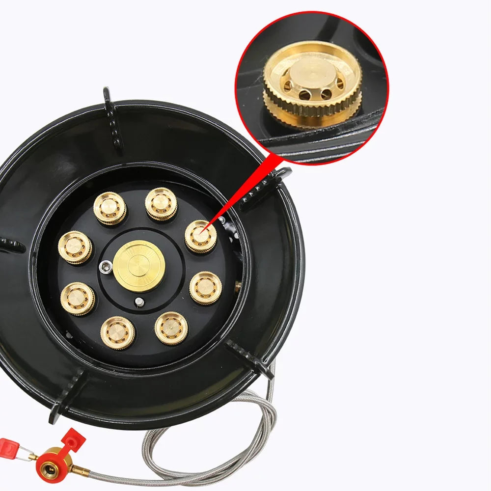 Stable Performance Camping Stove, 19800W Windproof Gas Stove for Cooking, Picnic, Hiking Outdoor Furnace