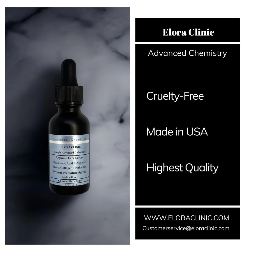 Elora Clinic Arginine Serum - Hyaluronic Acid + Arginine - Hydrating & Soothing Hyaluronic Acid + Arginine - Oil Free - Water Based