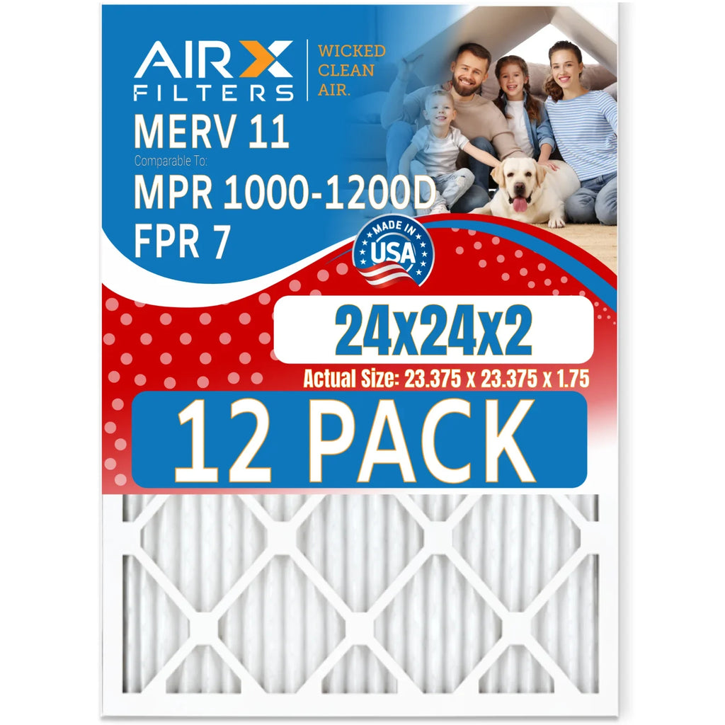 24x24x2 Air Filter  11 Rating, 12 Pack of Furnace Filters Comparable to  1000,  1200 &  7 - Made in  by     .