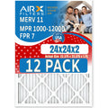 24x24x2 Air Filter  11 Rating, 12 Pack of Furnace Filters Comparable to  1000,  1200 &  7 - Made in  by     .