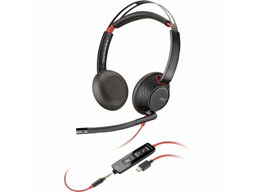 Poly Blackwire 5220 Stereo - Headset + 3.5mm Plug + -/ Adapter - Stereo -  Type , Mini-phone (3.5mm) - Wired - 32 Ohm - On-ear - Binaural - Ear-cup - 7.10 ft Cable - Omni-directional, ...