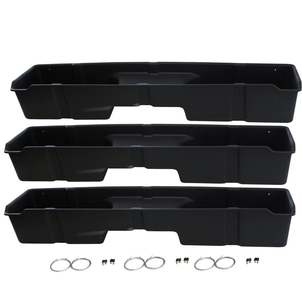 Red Hound Auto 3 Under Seat Storage Boxes Compatible with Chevrolet  Silverado Sierra 1500 2500 3500 1999-2006 Extended Cab Underseat System