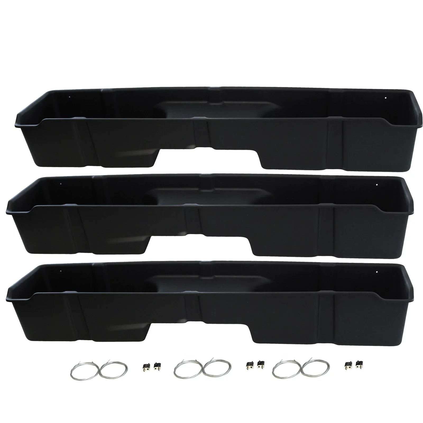 Red Hound Auto 3 Under Seat Storage Boxes Compatible with Chevrolet  Silverado Sierra 1500 2500 3500 1999-2006 Extended Cab Underseat System