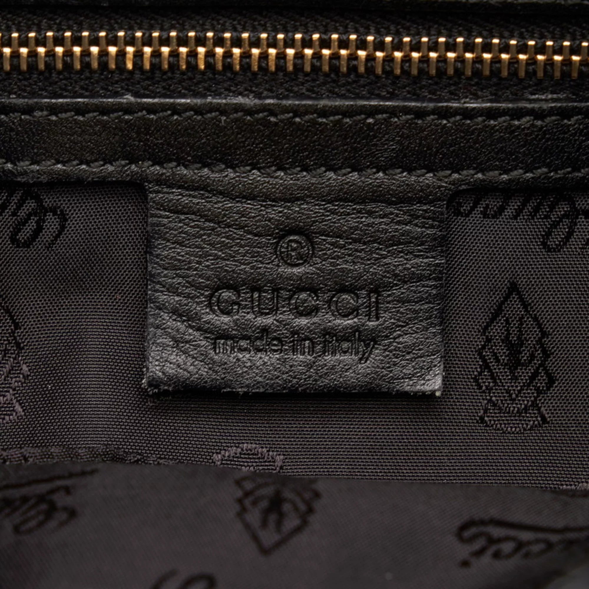 Pre-Owned Gucci Ribbon Handbag Hobo Bag 189885 Black Patent Leather Ladies  (Good)