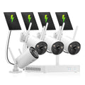 8CH WiFi  System 4Pcs 3MP Battery Camera , 4 Solar Panels ,  2.5inch  Wireless