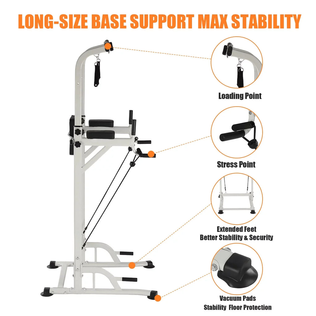 Power Tower Home Gym Power Station Sit Ups and Pull-Up Bar Height Adjustable