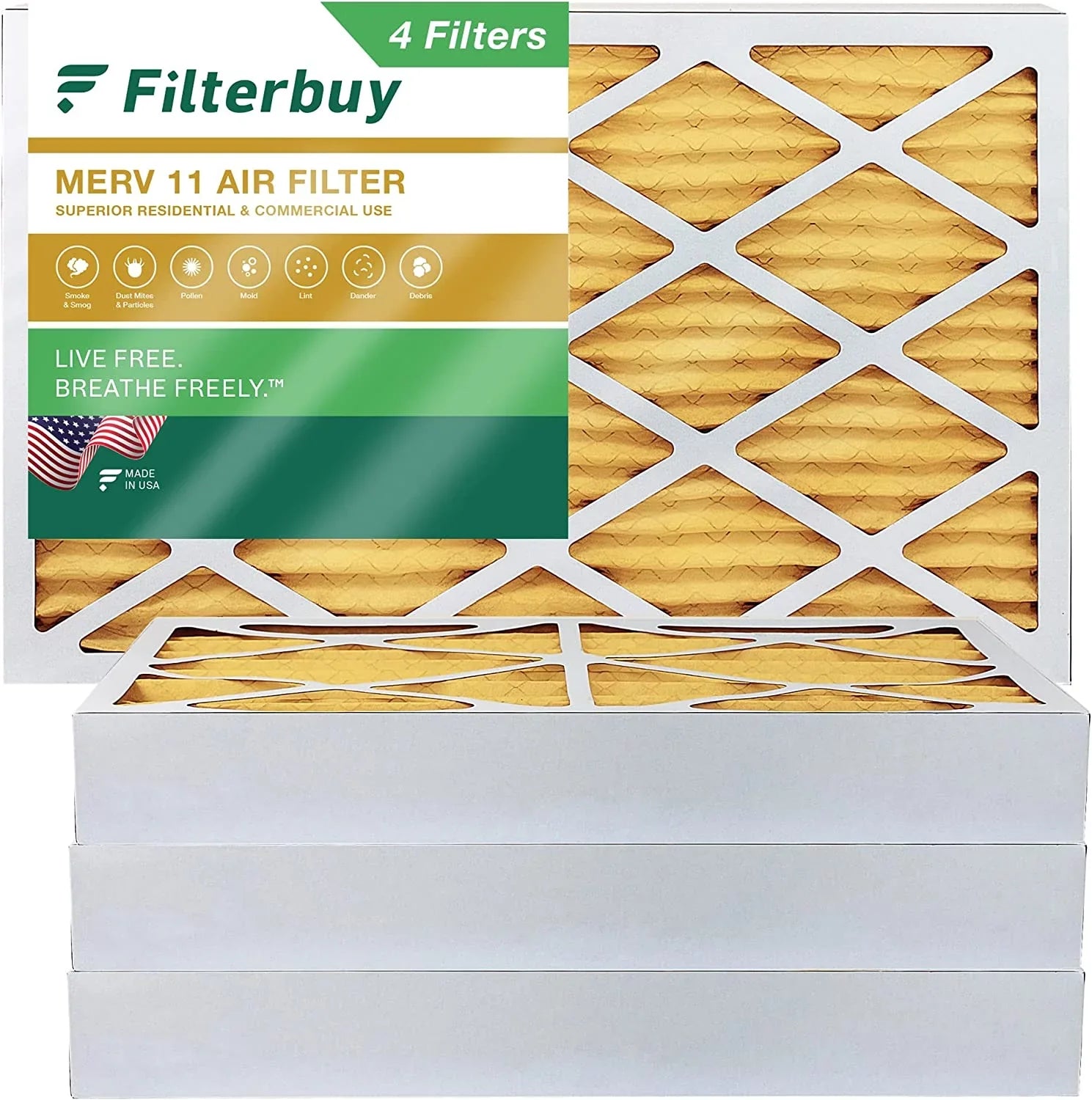 Filterbuy 16x30x4  11 Pleated   Furnace Air Filters (4-Pack)