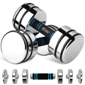 Northdeer Adjustable Dumbbells Pair Steel Weight Set 5lb 10lb 15lb 20lb 30lb 50lb Weights for Lifting Gym Fitness with Foam Handle, Silver