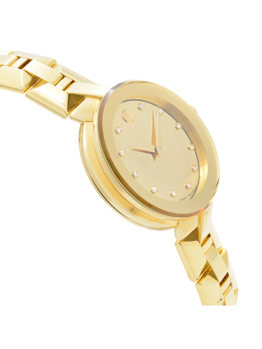 Movado Sapphire Steel Gold  Champagne Dial Quartz Ladies Watch 0606816