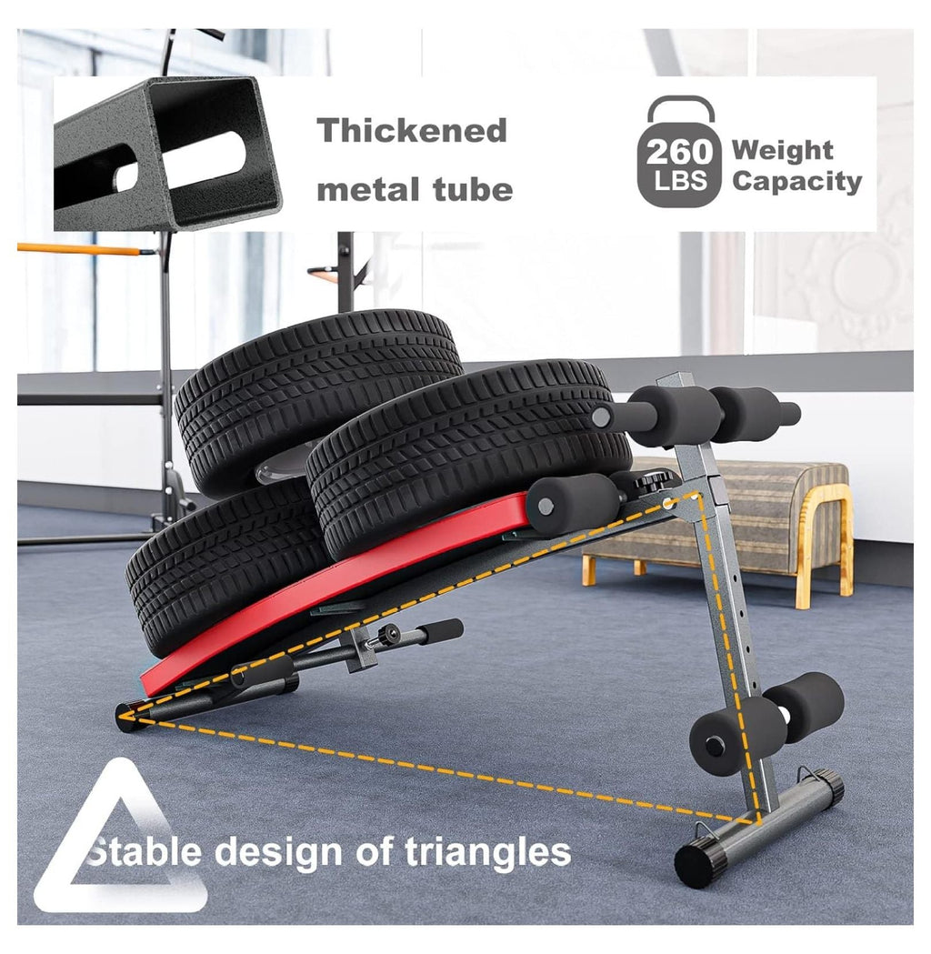 Sit Up Bench For Workouts Decline Bench Press, Adjustable Abdominal Training Workout Bench Folding Utility Bench Slant Board, Portable Home Gym Exercise Equipment